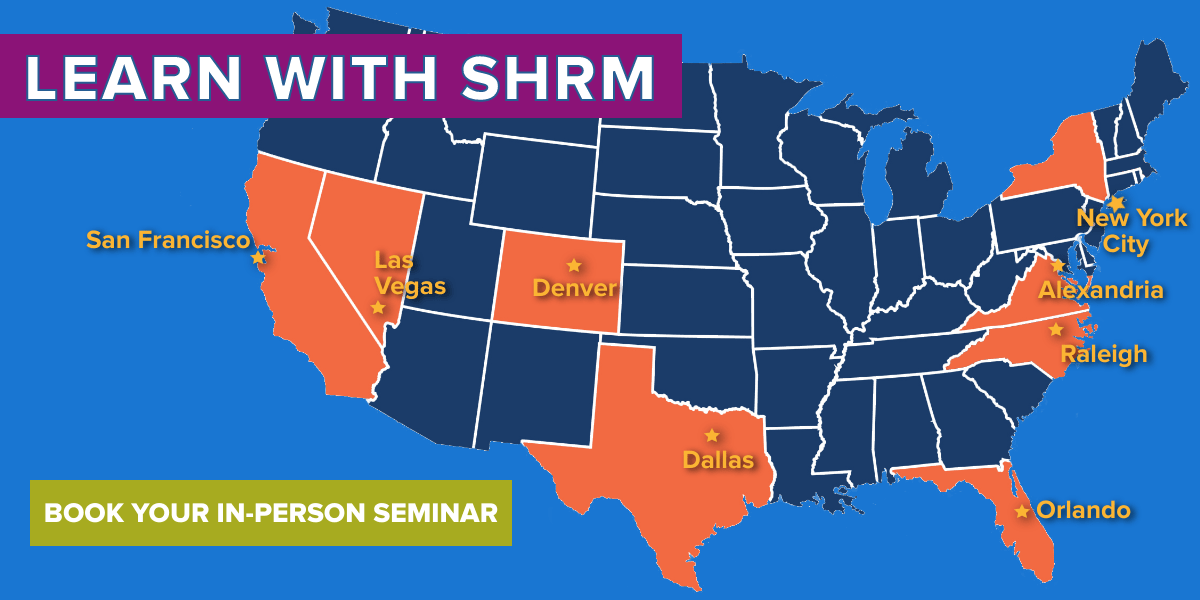 SHRM Education Programs In-Person Seminar Locations